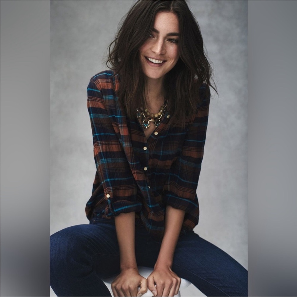 Isabella Sinclair for Anthropologie Plaid Flannel Button Down Shirt / Size S